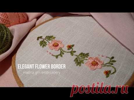 Flower border line Very simple stitches Elegant Border Embroidery