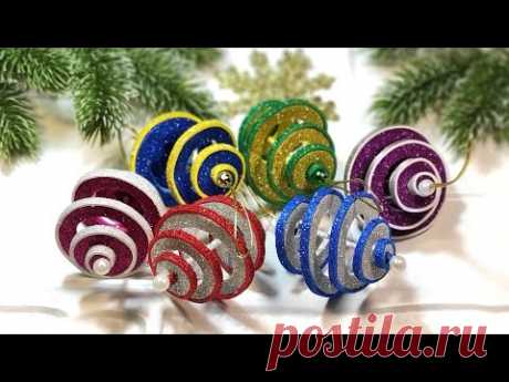 Простые ёлочные игрушки из фоамирана своими руками 🎄 НОВОГОДНИЕ 2022 🎄 diy christmas ornaments