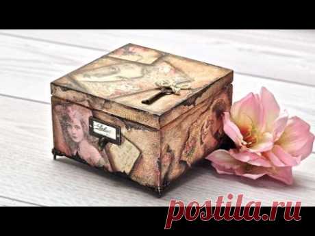 Pudełko decoupage ze zdjęciami retro - tutorial DIY