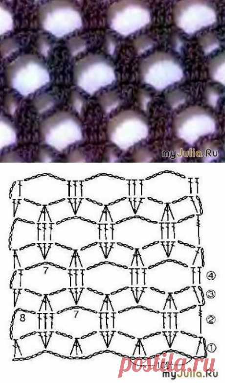 Узор крючком &quot;Сетка&quot;: