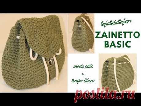 TUTORIAL: Zaino Basic/crochet backpack /mochila crochet***lafatatuttofare***