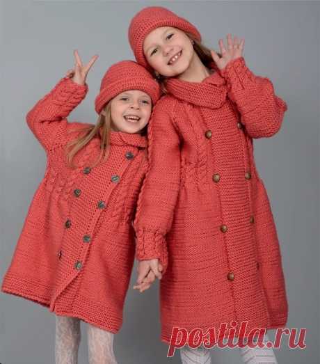 Детское пальто спицами и панама крючком для девочек 6-8 лет - Портал рукоделия и моды