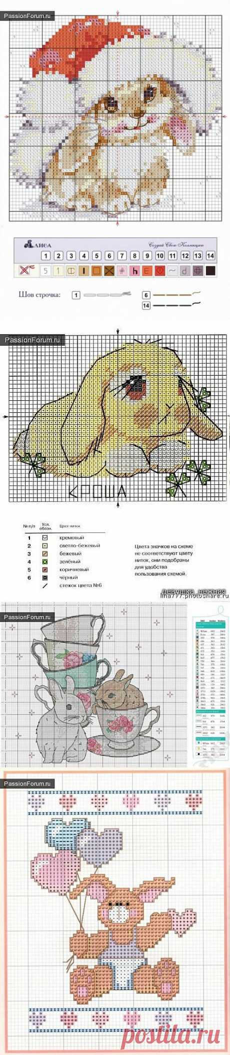 ЗАЙКИ. ЧАСТЬ 3 / Вышивка крестиком