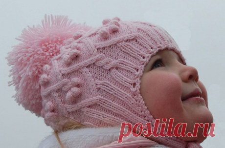 Детская шапочка с ушками вязанная спицами и крючком | Блог elisheva.ru