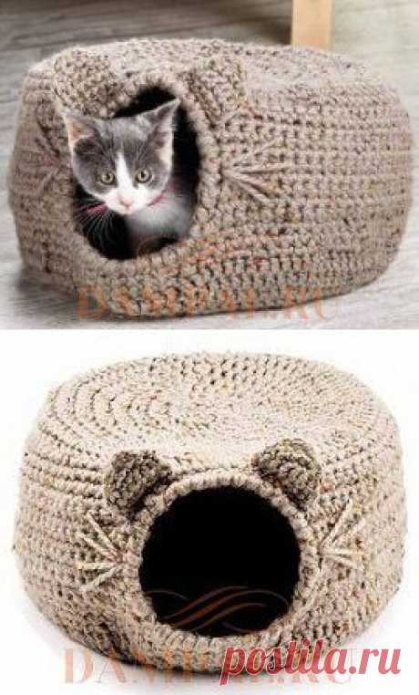 Вязаный домик для кошки — Иглу