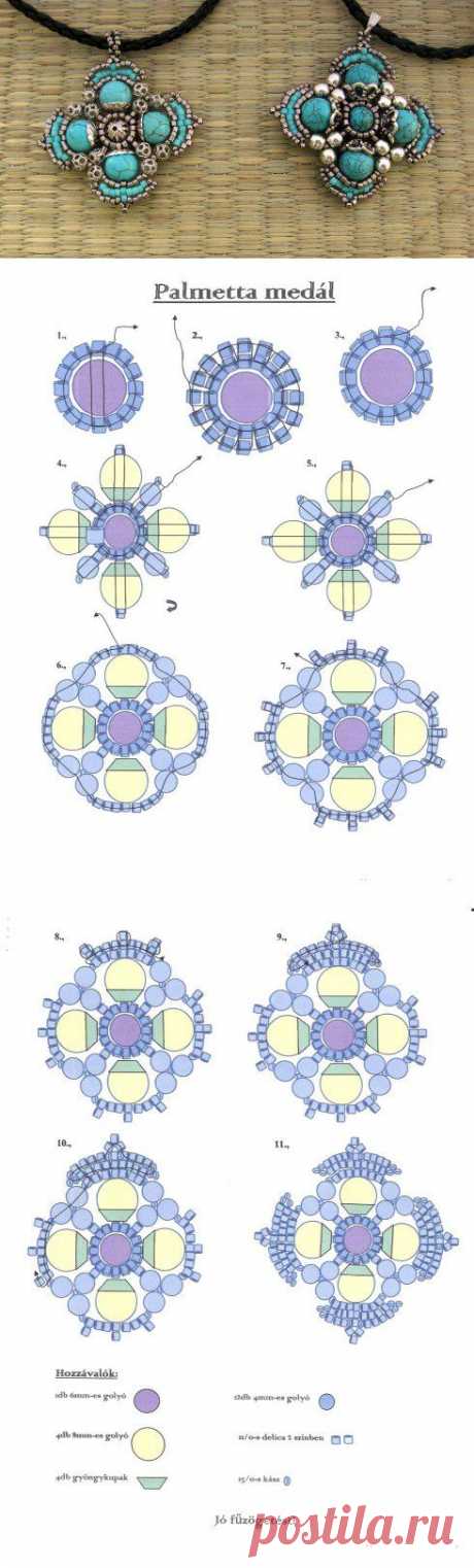 Кулон из бисера схема. Красивый кулон из бисера | Домоводство для всей семьи