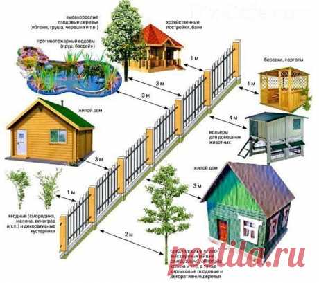 На заметку 
Нормативы расположение строений от забора