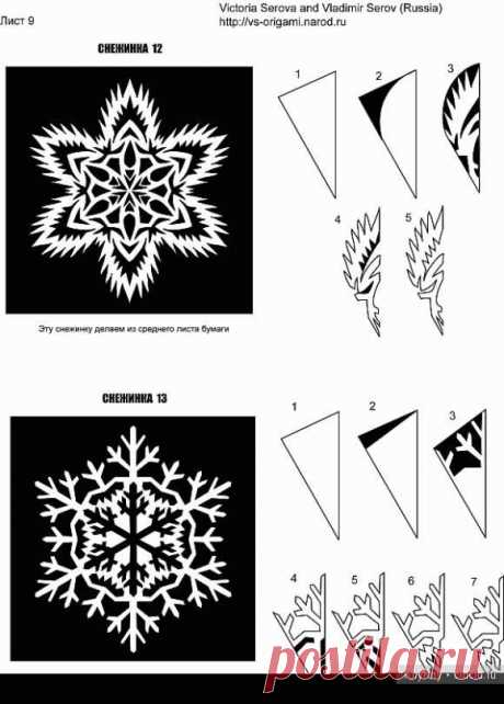 Вырезаем снежинки из бумаги своими руками, схемы / Поделки и аппликации для детей / КлуКлу. Рукоделие - бисероплетение, квиллинг, вышивка крестом, вязание