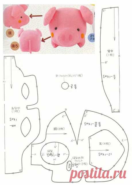 Мягкая игрушка своими руками. Свинка / Тильда, мягкие игрушки своими руками, выкройки / КлуКлу. Рукоделие - бисероплетение, квиллинг, вышивка крестом, вязание