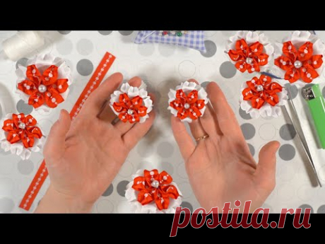 Мартовские весенние бантики своими руками diy канзаши