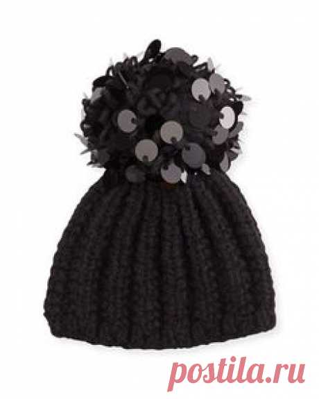 Knit+Sequin-Trim+Beanie+by+Grevi+Hats+at+Neiman+Marcus.