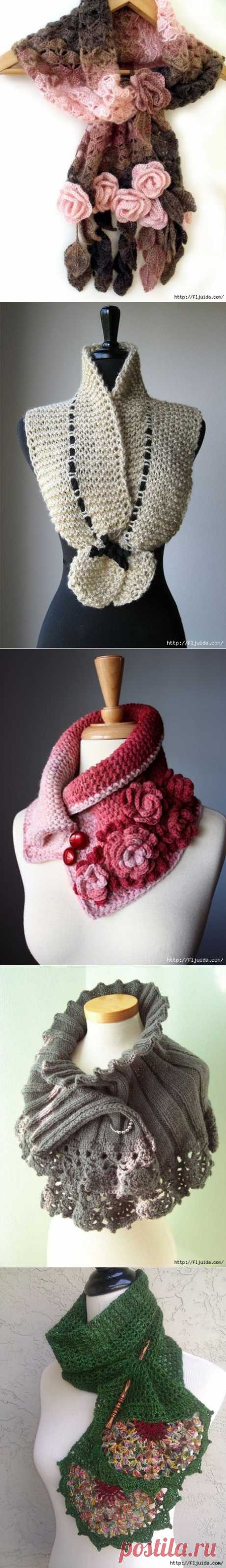 Идеи оригинальных шалей и шарфов..