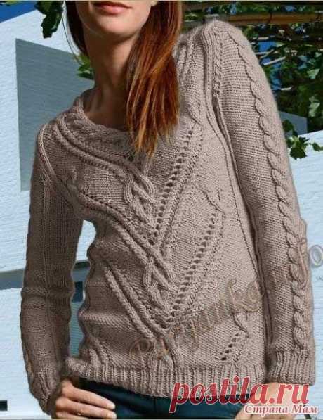 пуловер с аранами
