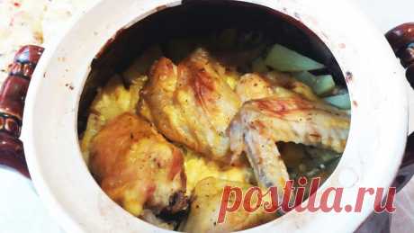 Картофель с курицей, запеченный в керамическом горшочке рецепт с фото пошагово