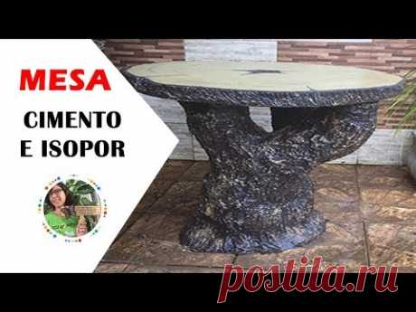 DIY - MESA DE CIMENTO E ISOPOR IMITANDO MADEIRA