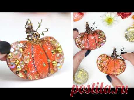 Волшебная тыква - красивый декор из картона и ткани 💛Осенний декор своими руками DIY autumn decor