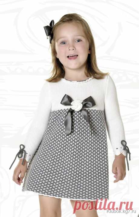 Для юных модниц (2-3 г. и 4-5 лет): платье спицами от Carmen Taberner | Клубок