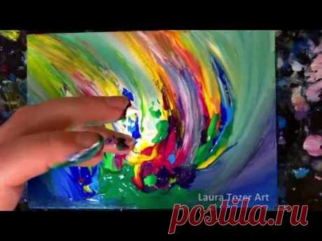 How to create an original colourful abstract painting with only your fingers