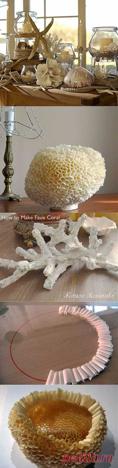 Морская губка и кораллы своими руками для украшения интерьера в морском стиле | Самоделкино