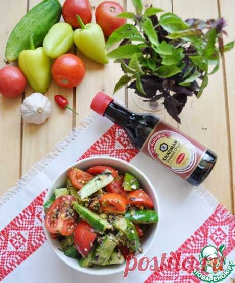 Закуска из маринованных помидоров и огурцов - кулинарный рецепт