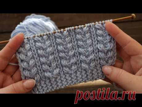 Узор «Объёмный колос» спицами 🌾 «Ears» knitting pattern