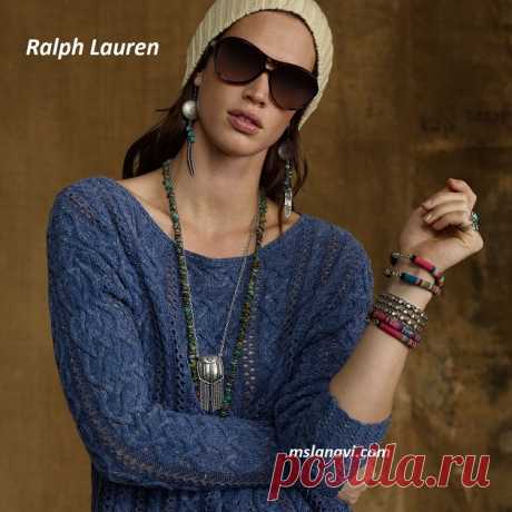 Свободный пуловер спицами от Ralph Lauren | Вяжем с Лана Ви