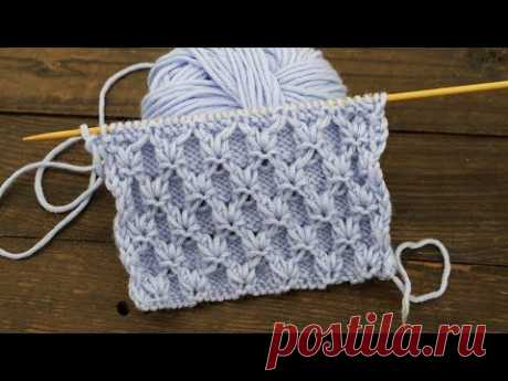 Объёмный рисунок спицами спицами 🌼 Free knitting pattern