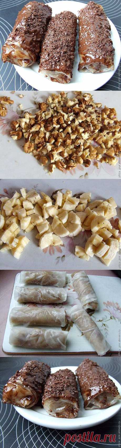 Вьетнамские блинчики с бананами и шоколадом / Рецепты с фото