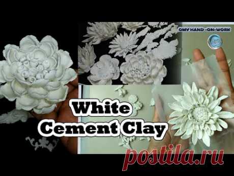 HOW TO MAKE CLAY USING WHITE CEMENT || Making Flower Use White Cement Clay || Cement Craft Ideas