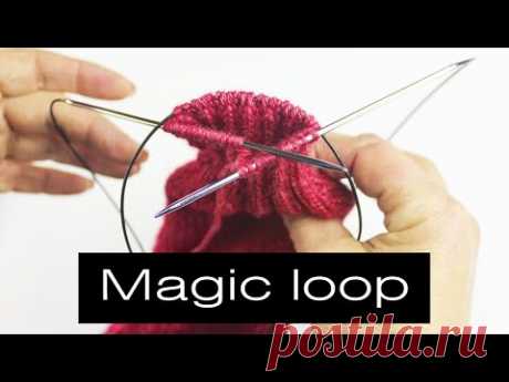 Magic loop / Мэджик луп / Магическая петля. Удобный способ вязания по кругу спицами с одним тросиком