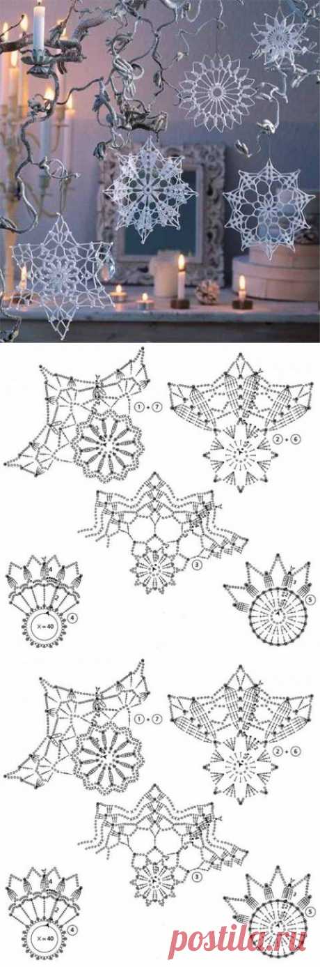 Схемы снежинок для украшения дома | Искусница