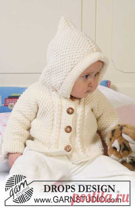 детская курточка с капюшоном спицами от DROPS Baby
