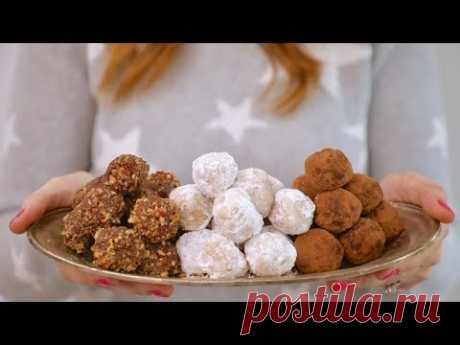 3 No-Bake Christmas Cookie Balls (Peanut Butter, Rum, and Chocolate Hazelnut)