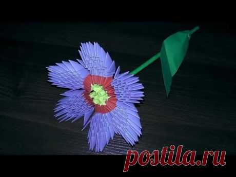 Модульное оригами цветок примула первоцвет (видео схема сборки)