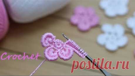 Вязание ЦВЕТКА крючком ЛЕГКО, ПРОСТО И БЫСТРО!  Цветы мастер-класс Beautiful Flower Crochet Pattern