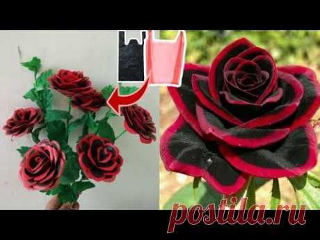 Как сделать розу из использованного полиэтиленового пакета - Поделки из полиэтиленового пакета