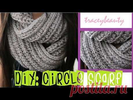 ▶ DIY: Knit-Like Circle Scarf(Crochet Tutorial) - YouTube