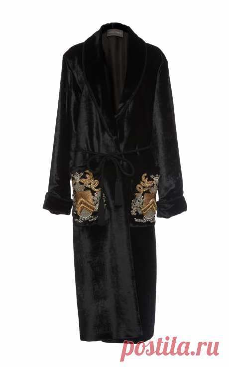 Velvet Embroidered Coat by Alberta Ferretti | Moda Operandi