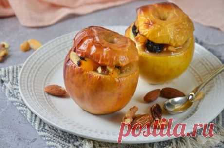 Запеченные яблоки с сухофруктами – простой и вкусный рецепт с фото (пошагово)