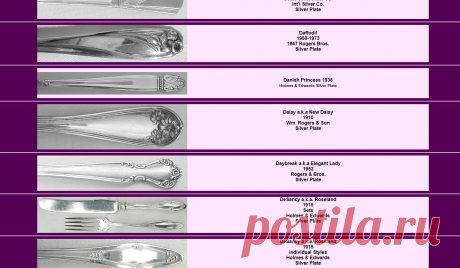 Rogers, International Vintage Silverplate Sterling Flatware Silverware PATTERNS on Liz Collectible Jewelry