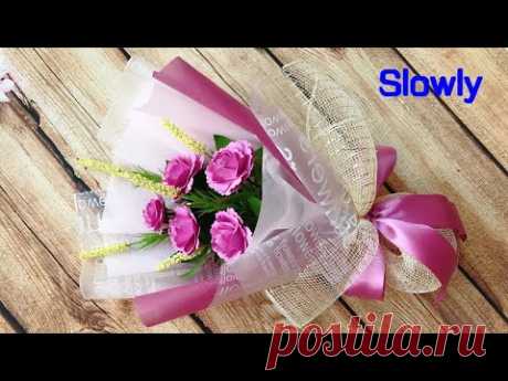 ABC TV | How To Make Paper Flower Bouquet #1 (Slowly) - Craft Tutorial