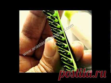 Quilling leaves with double tooth comb - YouTube