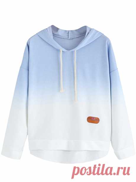 SweatyRocks Sweatshirt Women Pullover Hoodie Cotton Shirt Blue Ombre (Small, Blue Ombre) at Amazon Women’s Clothing store: