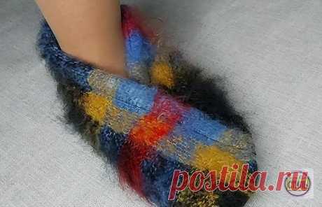 «Ногам тепло, как в печке»: тёплые чуни из старого мохерового шарфа (легко и быстро) | Мой стиль DIY Пульс Mail.ru