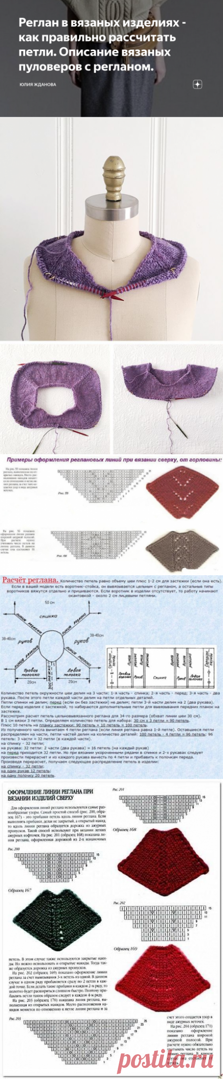 Реглан в вязаных изделиях - как правильно рассчитать петли. Описание вязаных пуловеров с регланом. | Юлия Жданова | Яндекс Дзен