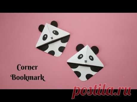 DIY Corner Bookmark using white Printing paper | Panda Bookmark | Paper Crafting