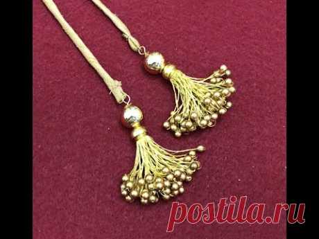 DIY Golden zari latkan  ( Blouse/Dress hanging accessories)