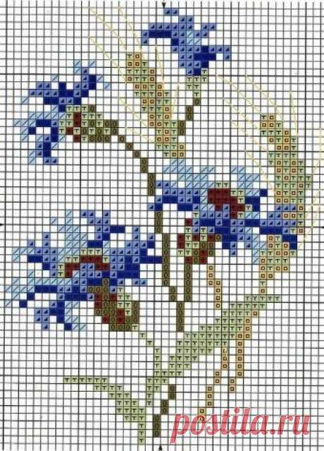 Мой цветок василек - очаровательные схемы для вязания и вышивки! | Вязалки Веселого Хомяка | Яндекс Дзен