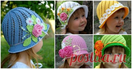 Creative DIY Adorable Crochet Flower Hats for Little Girls How adorable and pretty are these crochet flower hats, and the little girl too! These crochet flower hats come in all sorts of bright colors and are embellished with a variety of fabulous crochet floral or leaf ornaments. They will be beautiful addition to any little girl’s spring or summer …