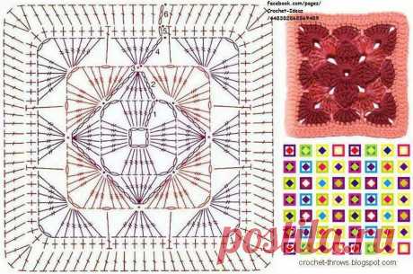 Квадратные мотивы крючком + схемы!(Часть1) - Подружки - медиаплатформа МирТесен